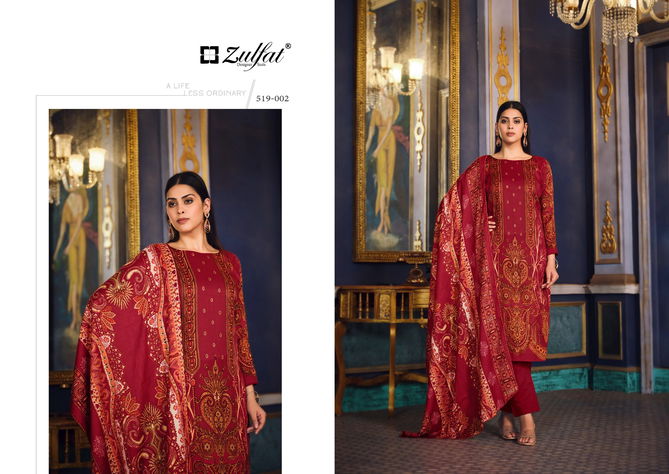 Zulfat Firdaus Pashmina Digital Printed Dress Material Wholesale Price In Surat
